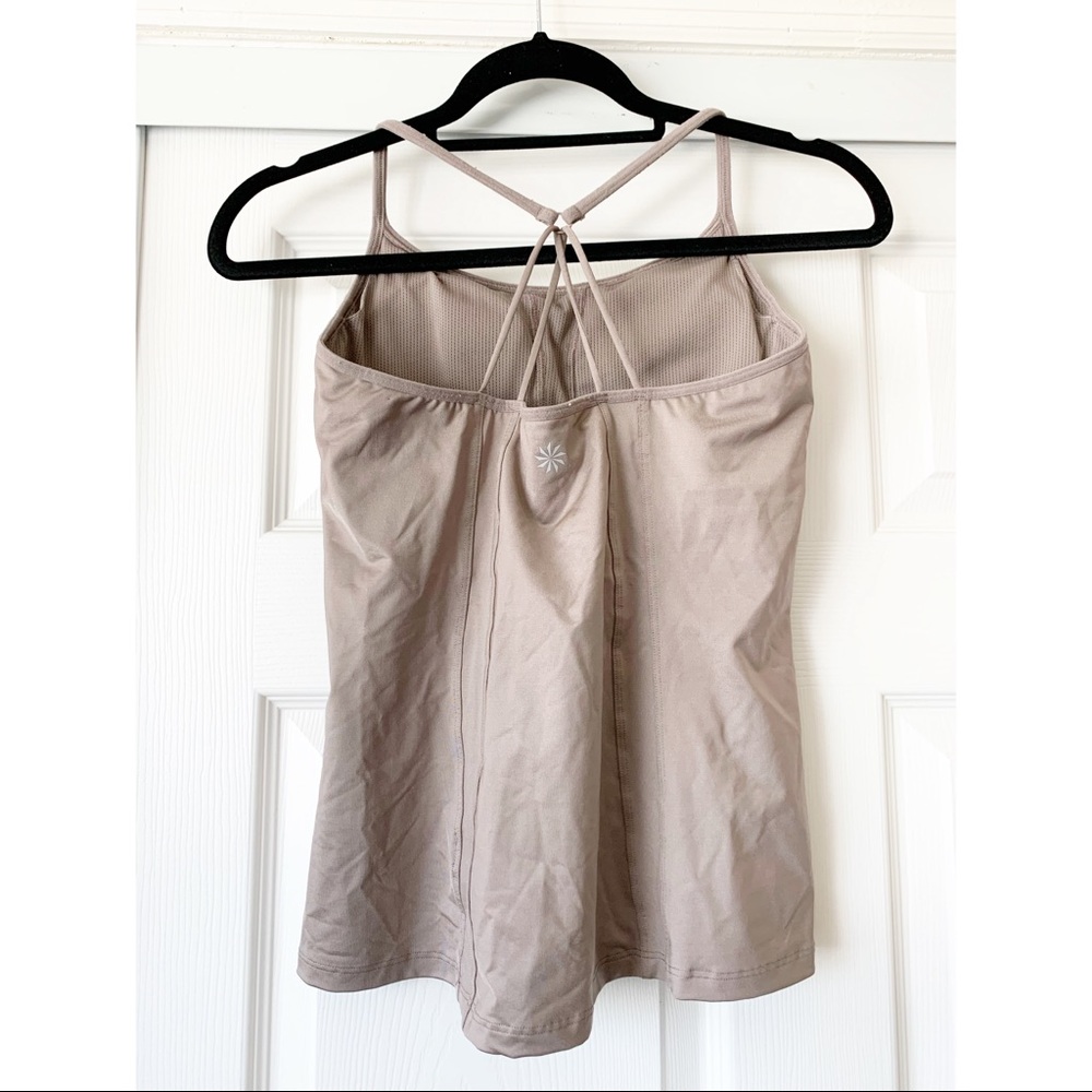 Athleta crossed back taupe tank size Small